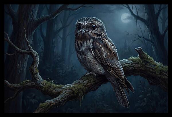 Potoo Perched In Moonlight