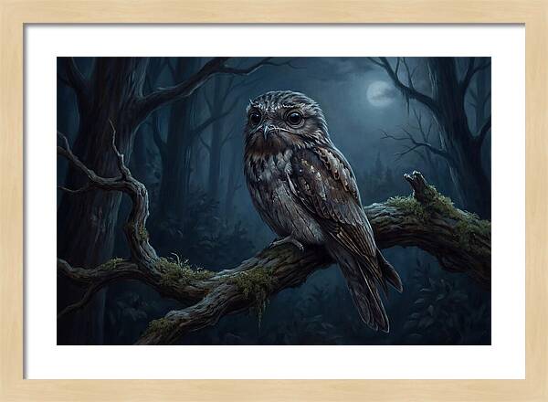 Potoo Perched In Moonlight
