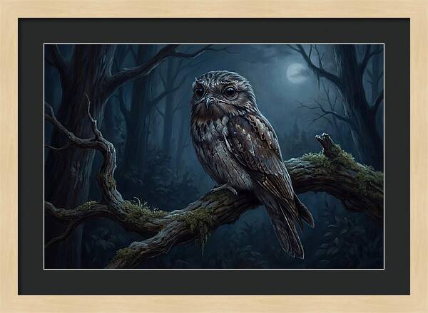 Potoo Perched In Moonlight