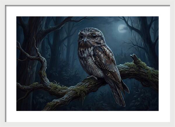Potoo Perched In Moonlight