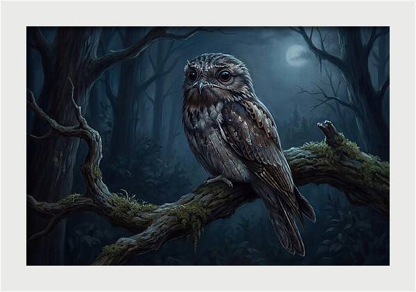 Potoo Perched In Moonlight
