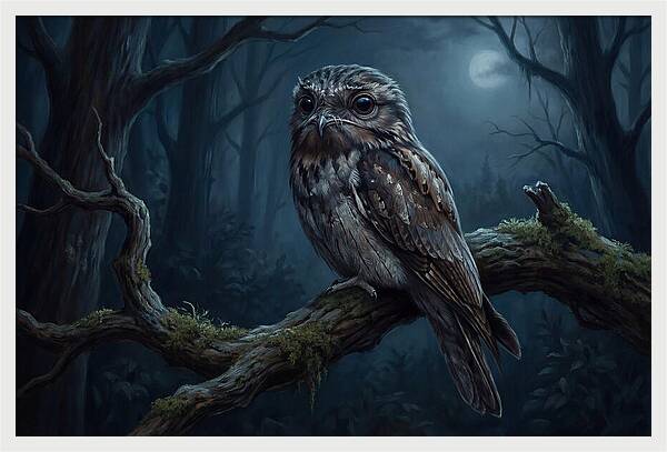 Potoo Perched In Moonlight