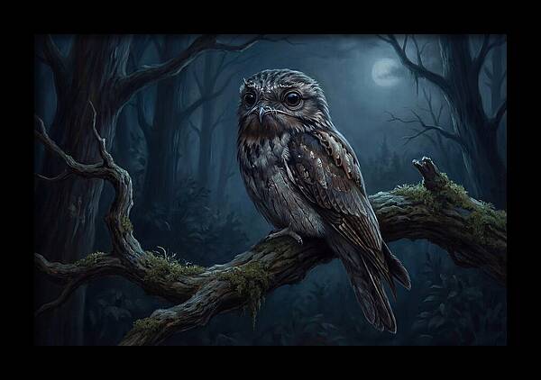 Potoo Perched In Moonlight