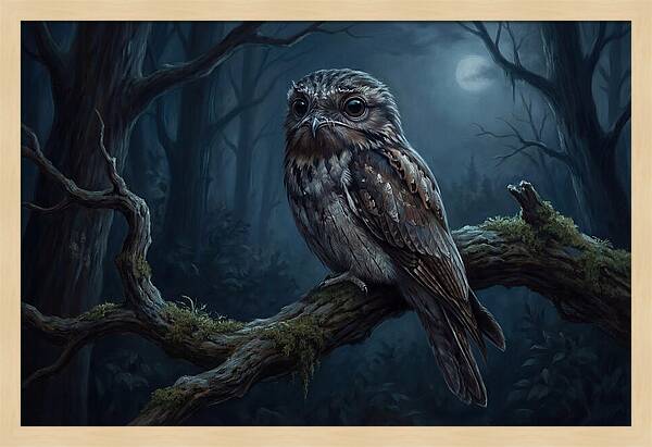 Potoo Perched In Moonlight