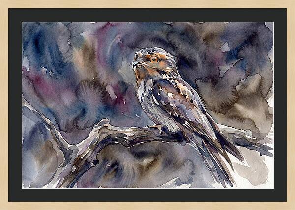 Potoo Perched In Watercolor