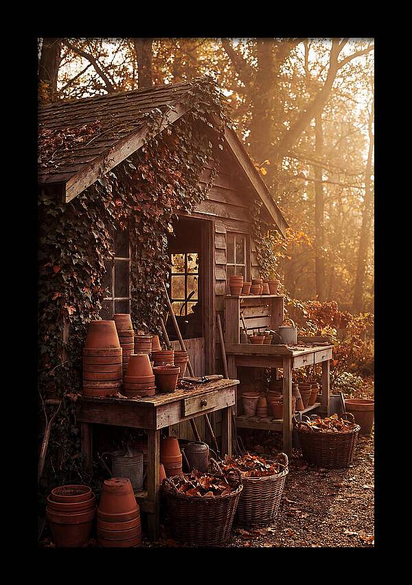 Potting Shed In Autumn Light