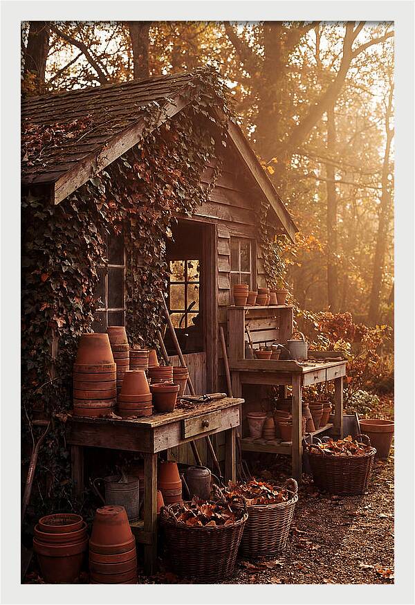 Potting Shed In Autumn Light