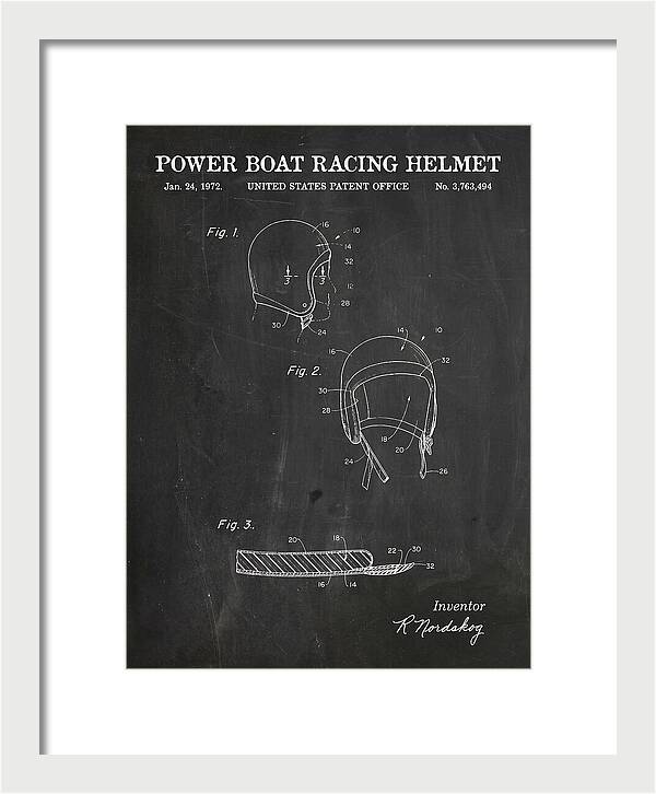 Power Boat Racing Helmet Chalkboard Patent Us3763494a