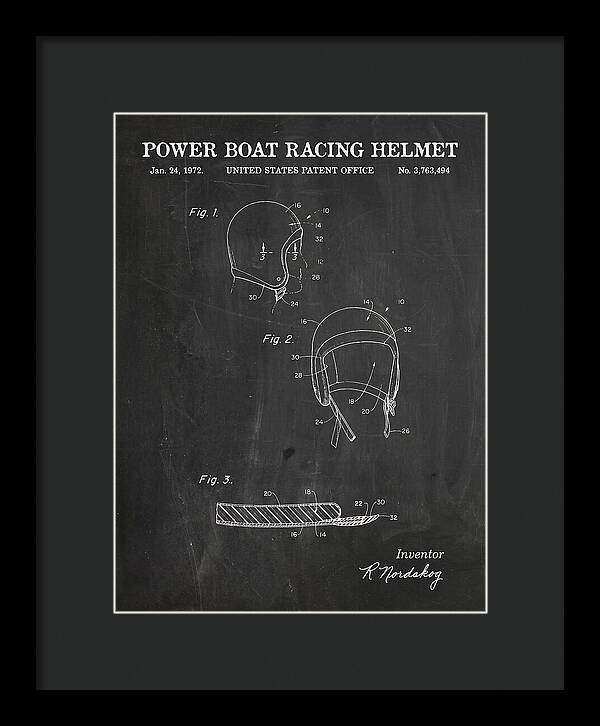 Power Boat Racing Helmet Chalkboard Patent Us3763494a