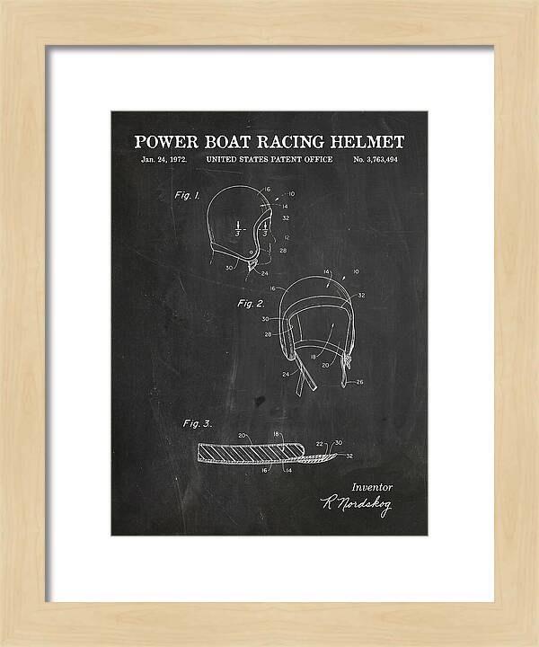 Power Boat Racing Helmet Chalkboard Patent Us3763494a