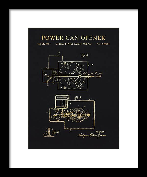 Power Can Opener Gold Patent Us1610094a