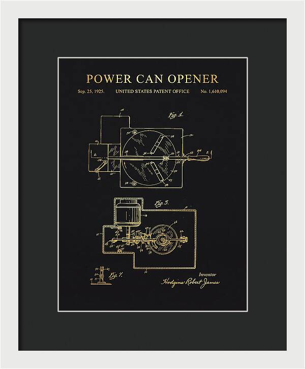 Power Can Opener Gold Patent Us1610094a