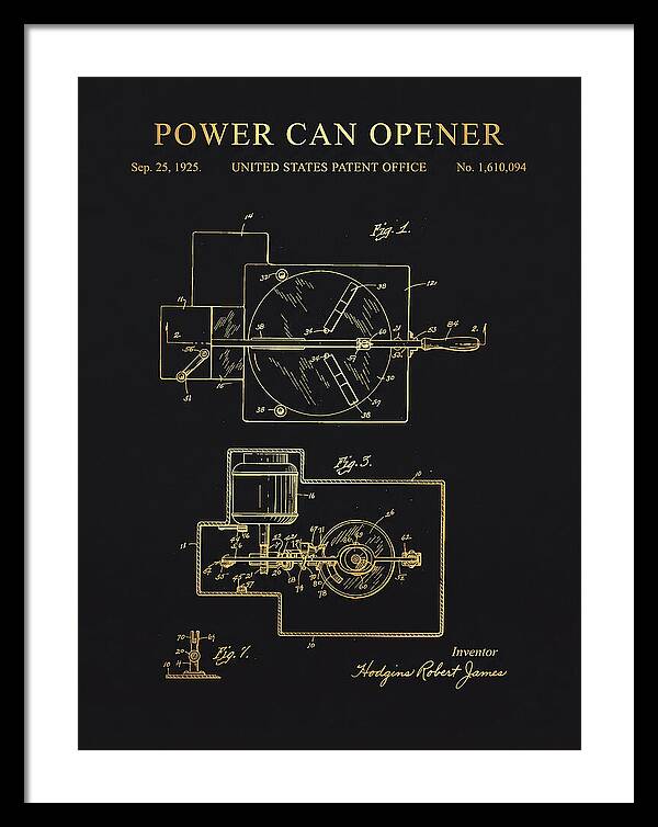 Power Can Opener Gold Patent Us1610094a