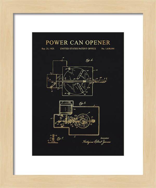 Power Can Opener Gold Patent Us1610094a