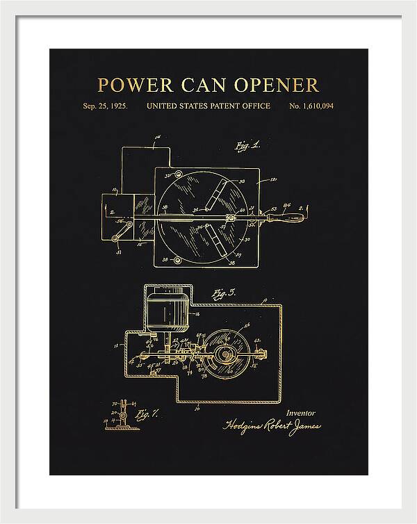 Power Can Opener Gold Patent Us1610094a