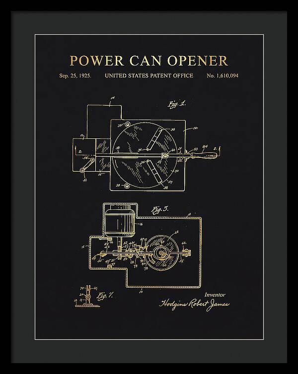Power Can Opener Gold Patent Us1610094a