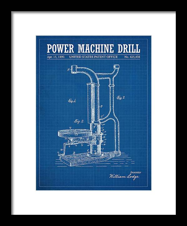 Power Machine Drill Blueprint Patent Us425438a
