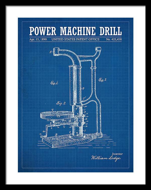 Power Machine Drill Blueprint Patent Us425438a