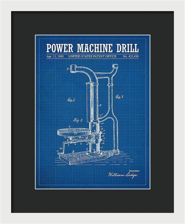 Power Machine Drill Blueprint Patent Us425438a