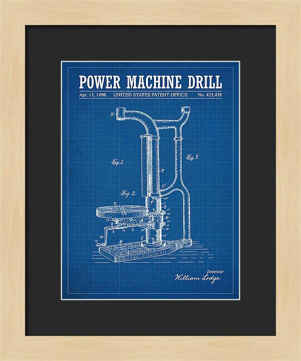 Power Machine Drill Blueprint Patent Us425438a