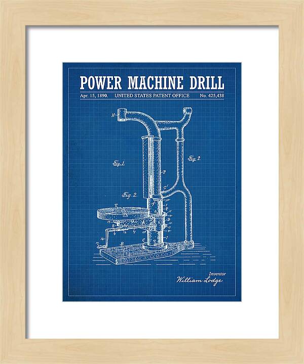 Power Machine Drill Blueprint Patent Us425438a