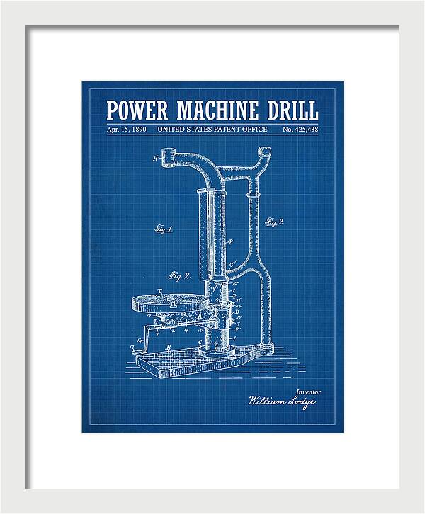 Power Machine Drill Blueprint Patent Us425438a