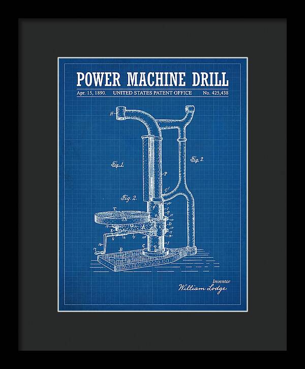 Power Machine Drill Blueprint Patent Us425438a