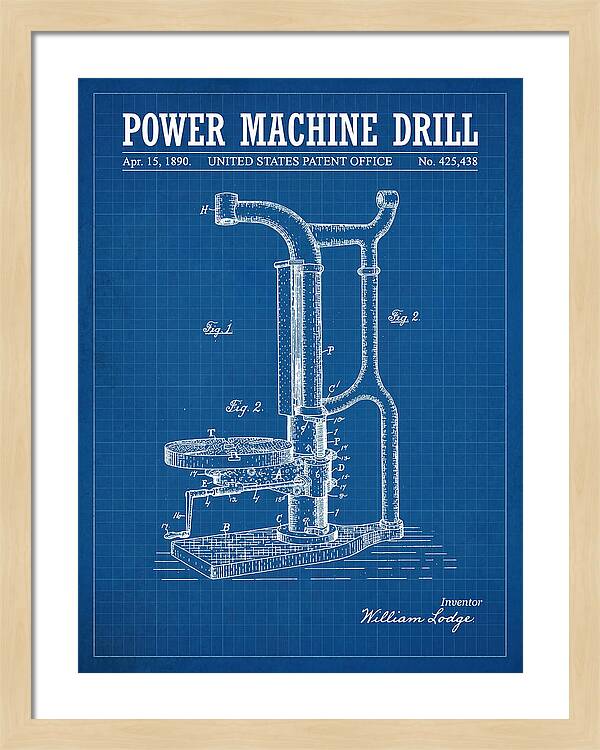 Power Machine Drill Blueprint Patent Us425438a