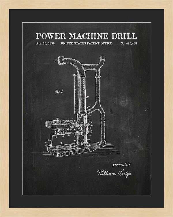 Power Machine Drill Chalkboard Patent Us425438a