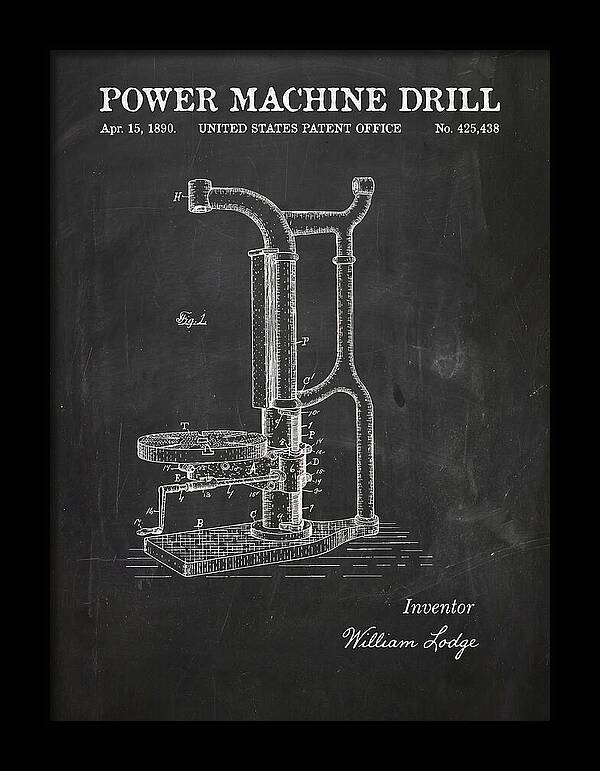 Power Machine Drill Chalkboard Patent Us425438a
