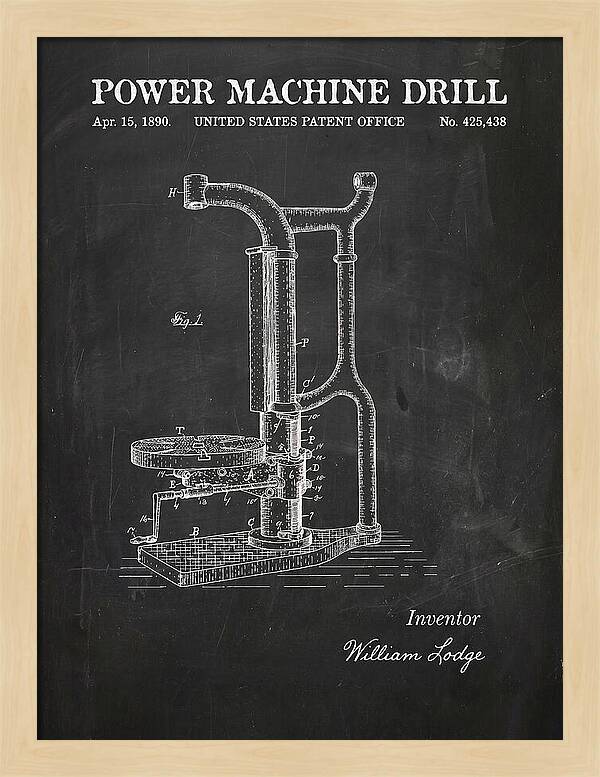 Power Machine Drill Chalkboard Patent Us425438a