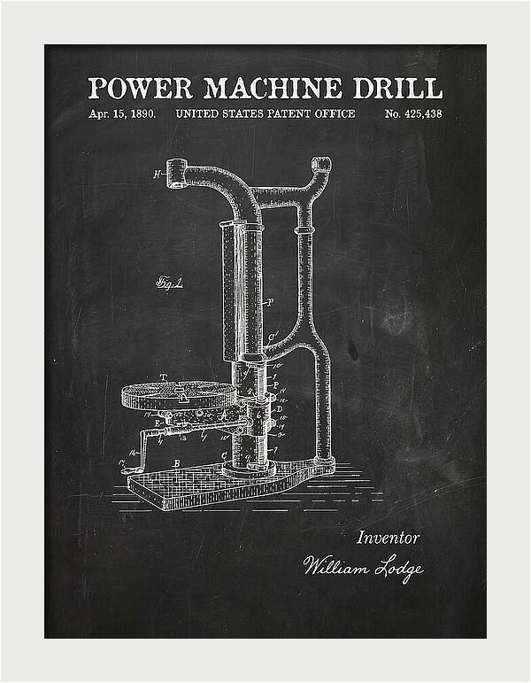 Power Machine Drill Chalkboard Patent Us425438a