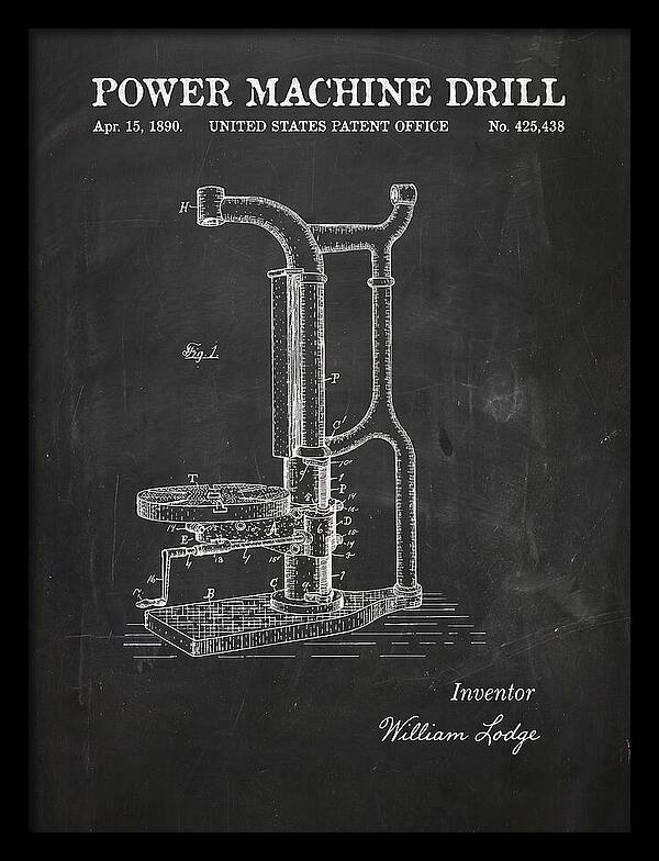 Power Machine Drill Chalkboard Patent Us425438a