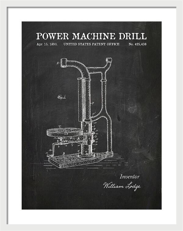 Power Machine Drill Chalkboard Patent Us425438a