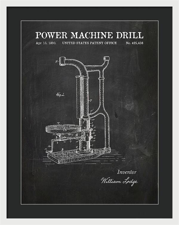 Power Machine Drill Chalkboard Patent Us425438a