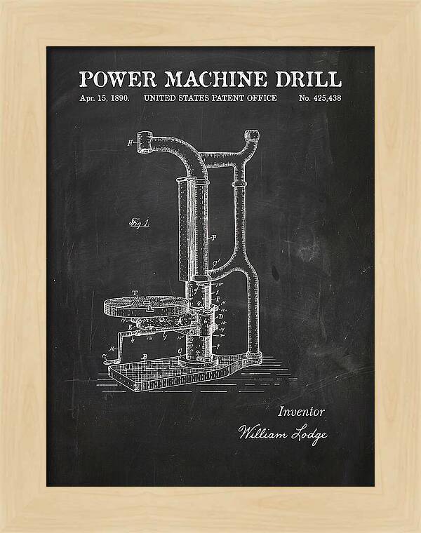 Power Machine Drill Chalkboard Patent Us425438a