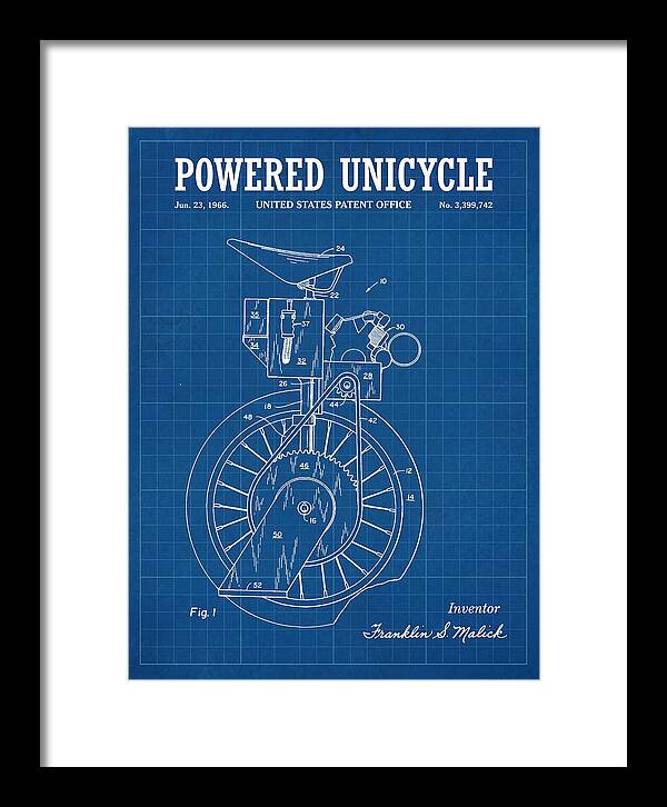 Powered Unicycle Blueprint Patent Us3399742a