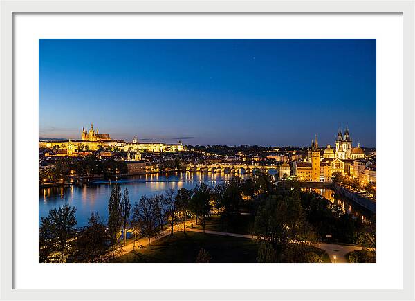 Prague Illuminated At Dusk