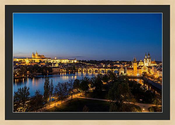Prague Illuminated At Dusk