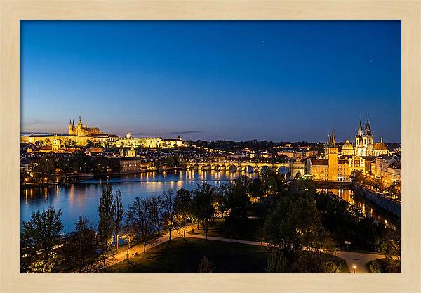 Prague Illuminated At Dusk
