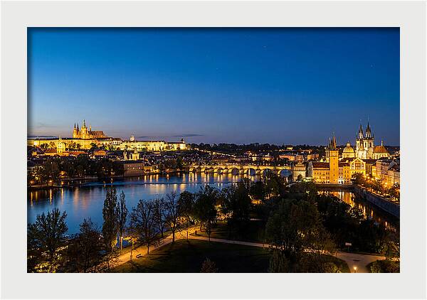 Prague Illuminated At Dusk