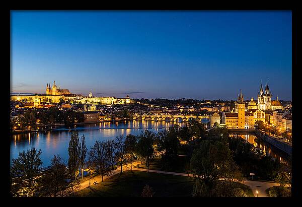 Prague Illuminated At Dusk