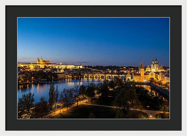 Prague Illuminated At Dusk