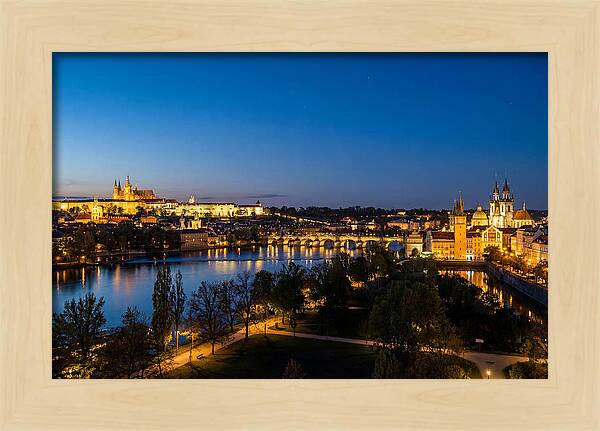 Prague Illuminated At Dusk