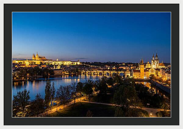 Prague Illuminated At Dusk