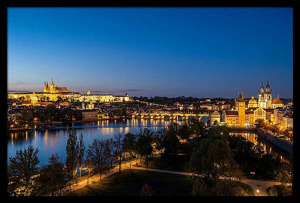 Prague Illuminated At Dusk