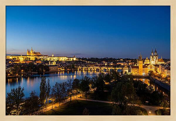 Prague Illuminated At Dusk