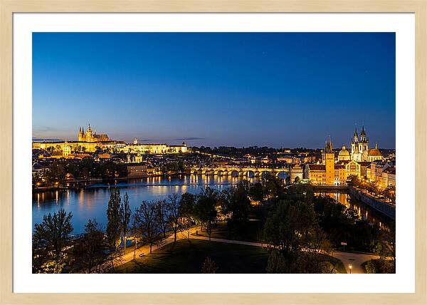 Prague Illuminated At Dusk