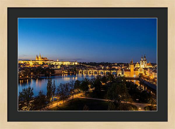 Prague Illuminated At Dusk