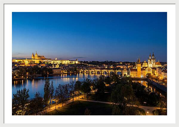 Prague Illuminated At Dusk